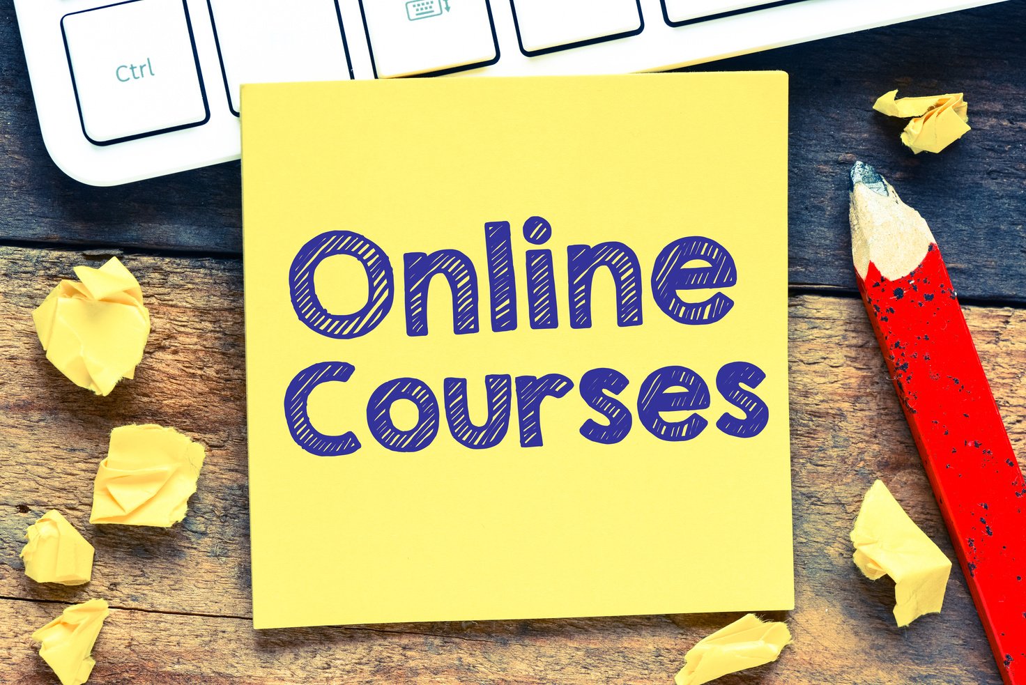 Online courses text concept